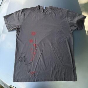 Grey and red Hysteric Glamour tee with a unique, one-of-a-kind design